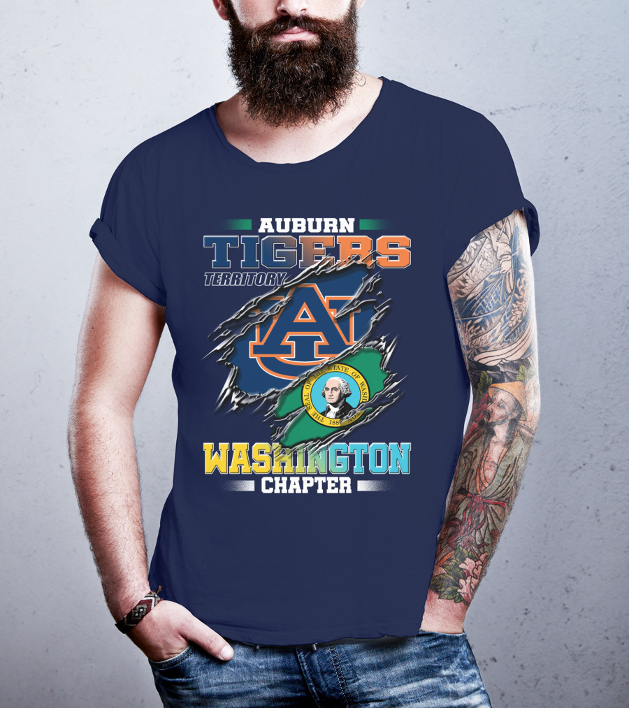 Auburn Tigers Territory Washington Chapter Seal Of Washington T-Shirt