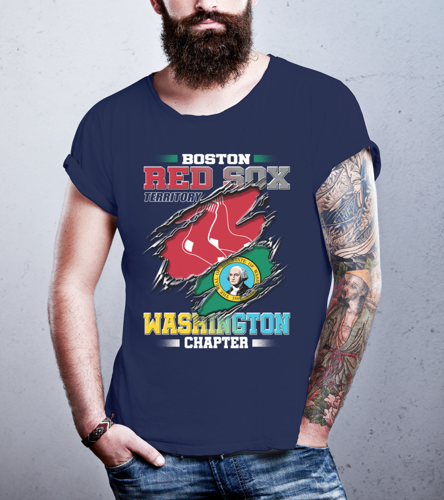 Boston Red Sox Territory Washington Chapter Seal Of The State Of Washington T-Shirt