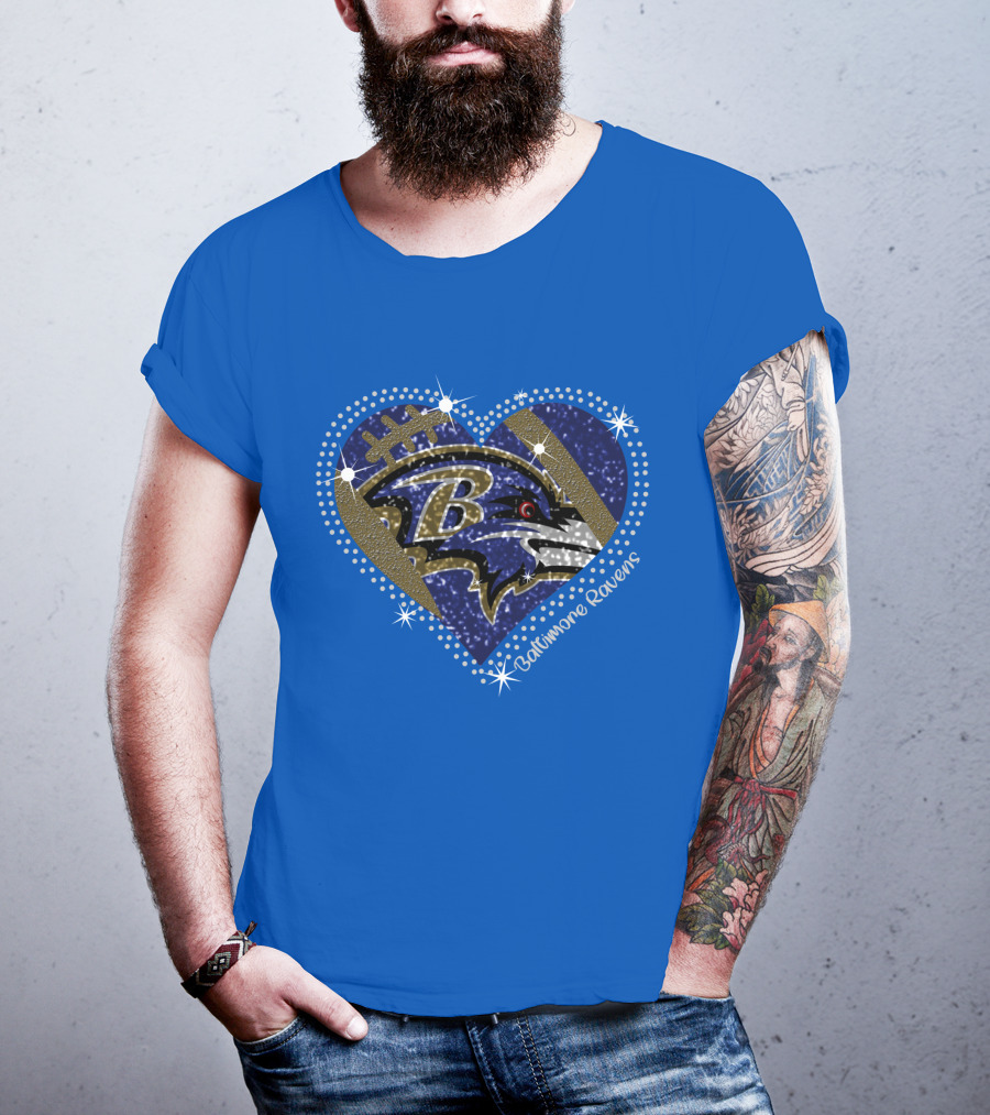 Baltimore Ravens Heart Football T-Shirt