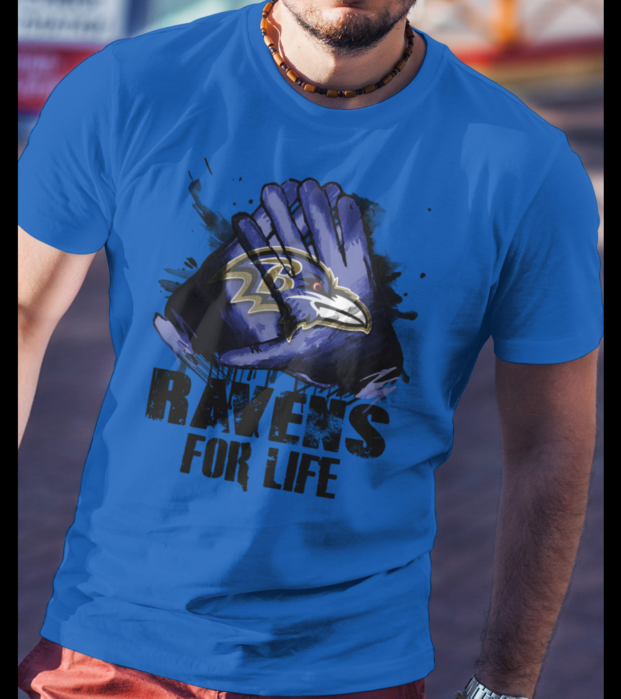 Baltimore Ravens For Life Fan Gear T-Shirt