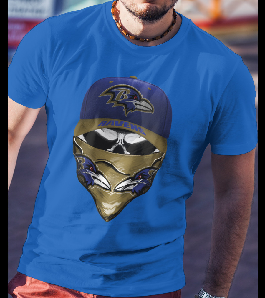 Baltimore Ravens Ravens Bandana And Logo Hat Combo T-Shirt