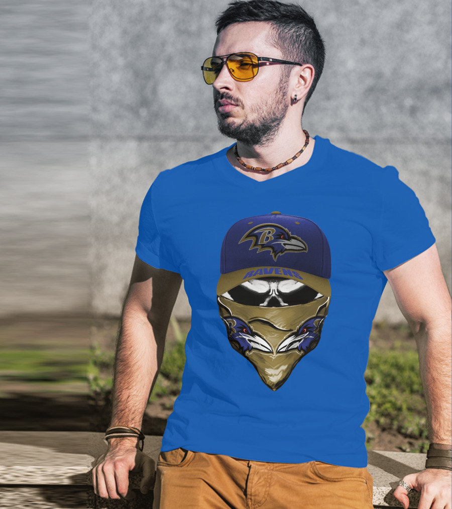 Baltimore Ravens Ravens Bandana And Logo Hat Combo T-Shirt