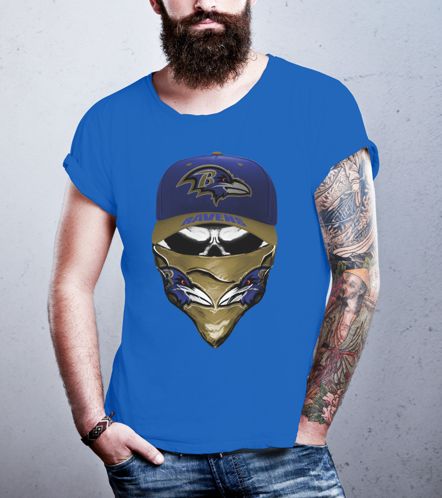 Baltimore Ravens Ravens Bandana And Logo Hat Combo T-Shirt