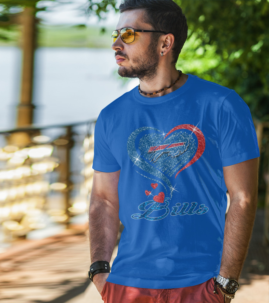 Buffalo Bills Heart Logo And Script T-Shirt