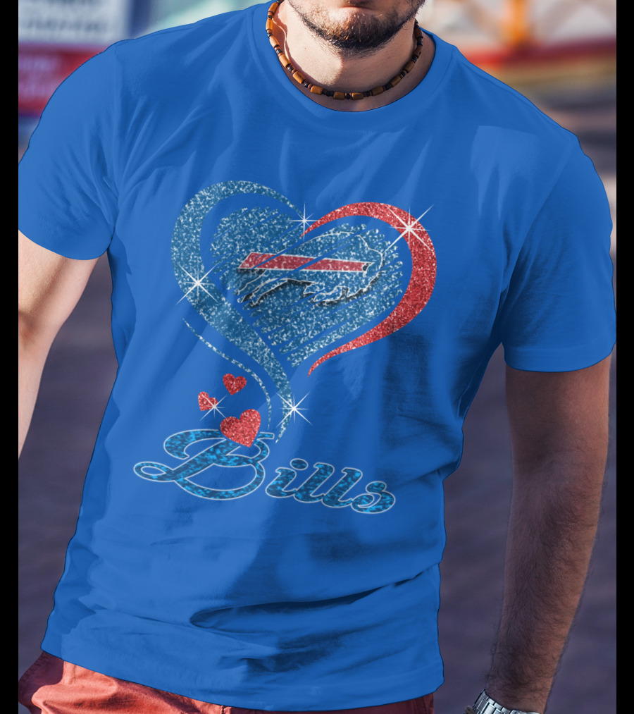 Buffalo Bills Heart Logo And Script T-Shirt