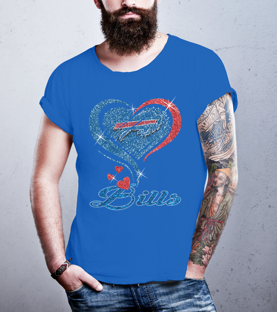 Buffalo Bills Heart Logo And Script T-Shirt