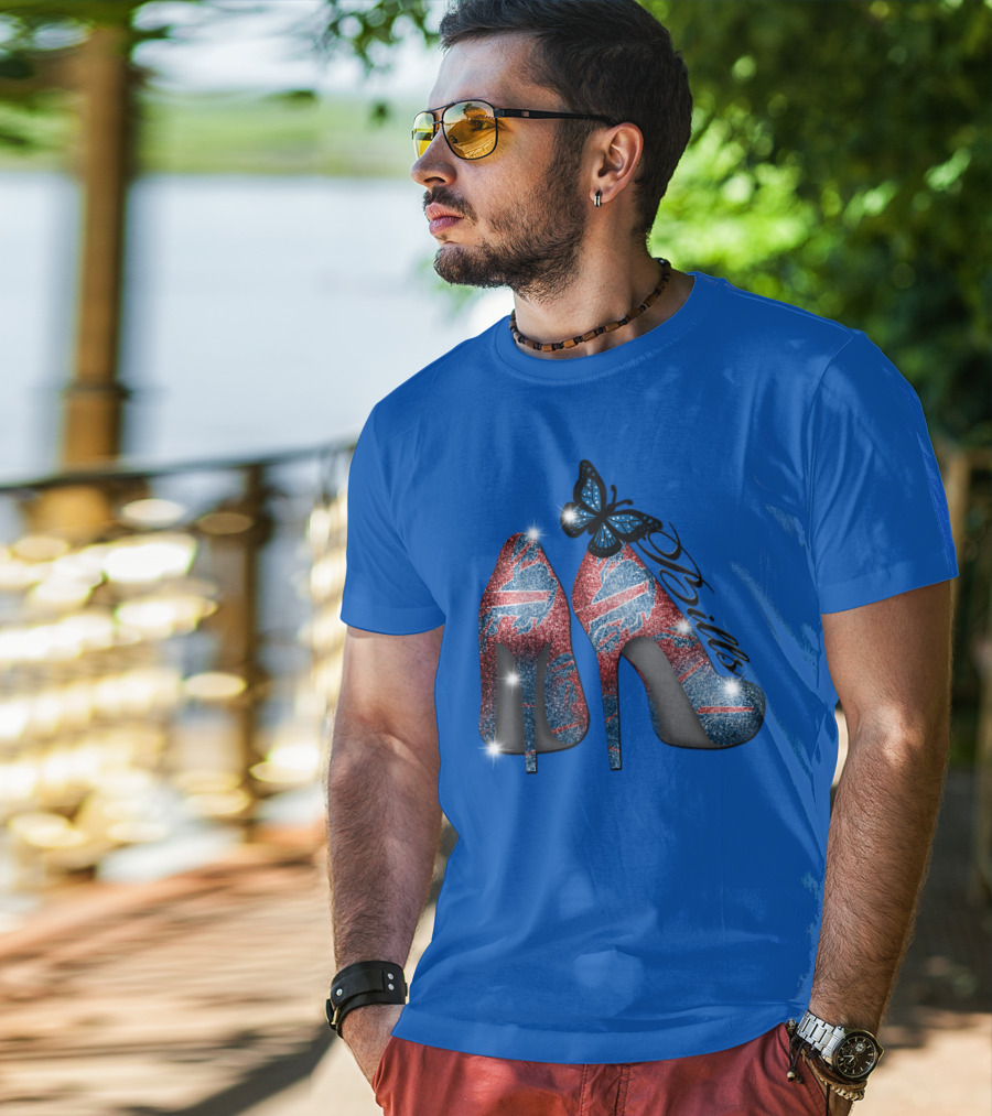 Buffalo Bills High Heels With Butterfly T-Shirt
