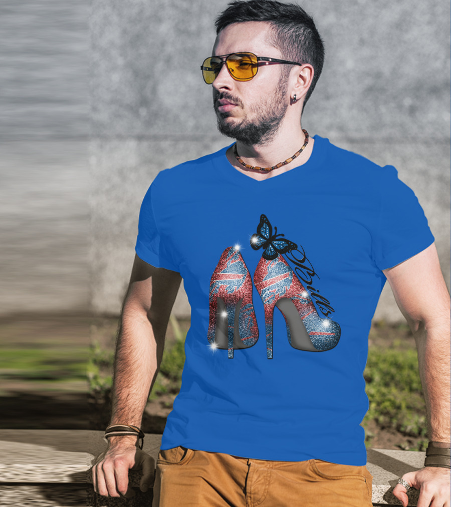 Buffalo Bills High Heels With Butterfly T-Shirt