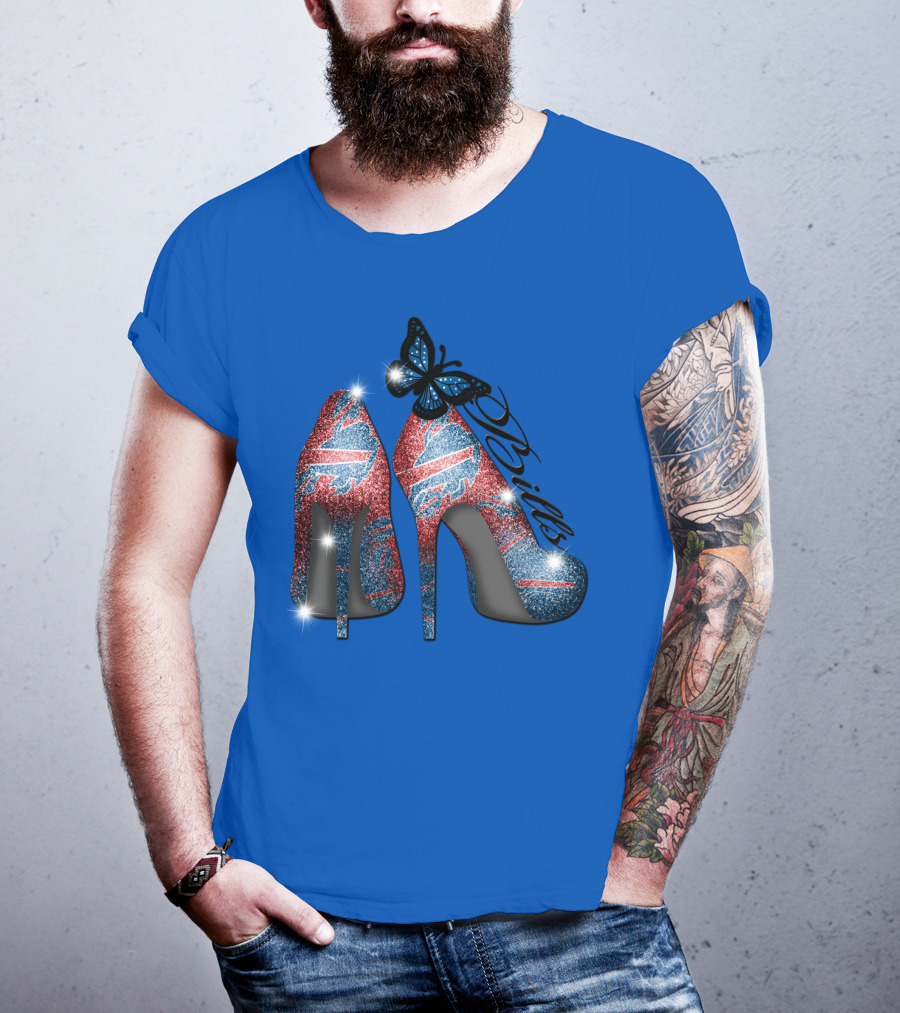 Buffalo Bills High Heels With Butterfly T-Shirt