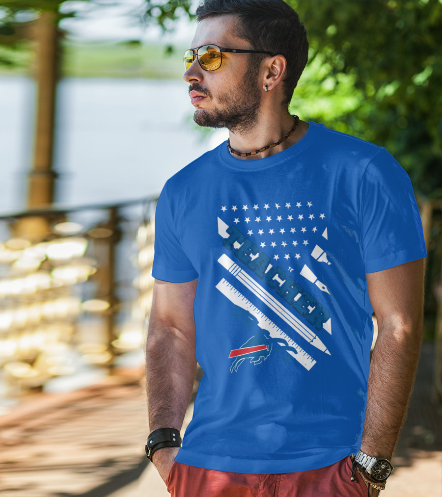 Usa Flag Teacher Buffalo Bills T-Shirt