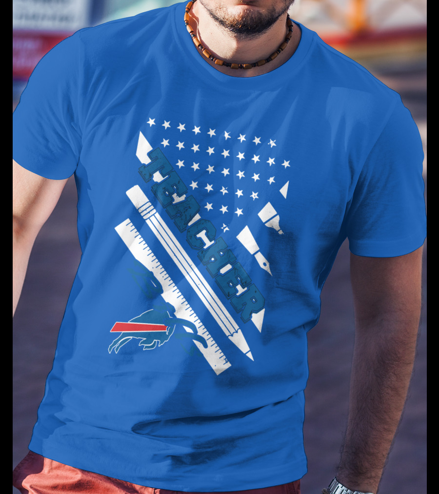 Usa Flag Teacher Buffalo Bills T-Shirt