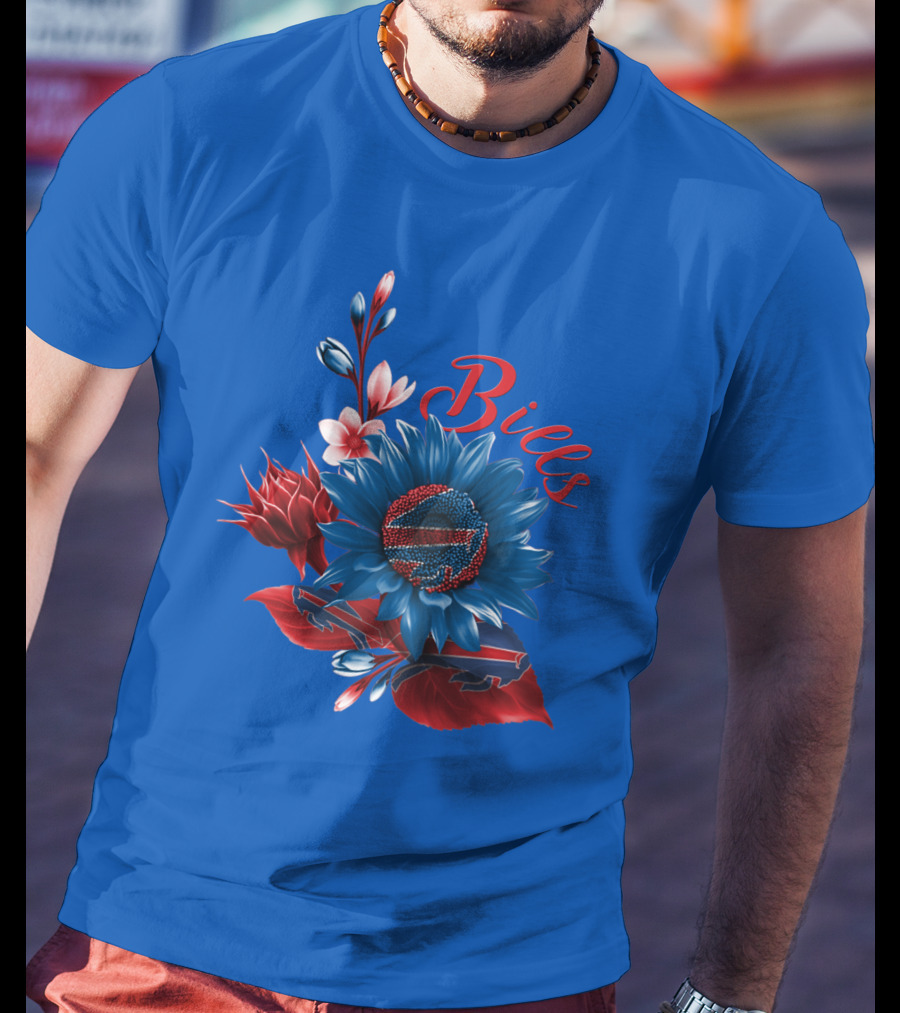 Buffalo Bills Floral Football T-Shirt