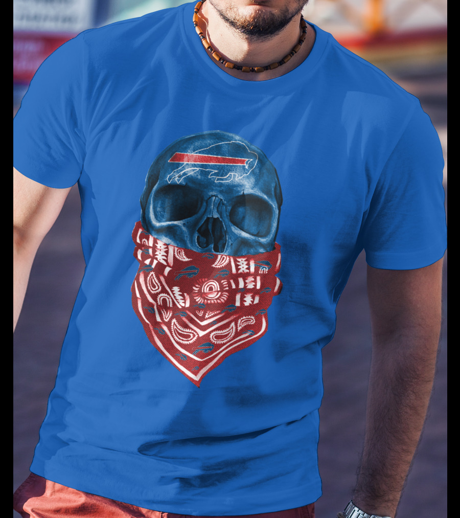Buffalo Bills Skull With Bandana T-Shirt