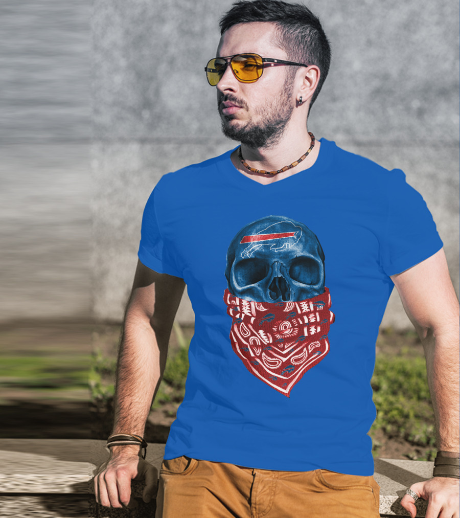 Buffalo Bills Skull With Bandana T-Shirt