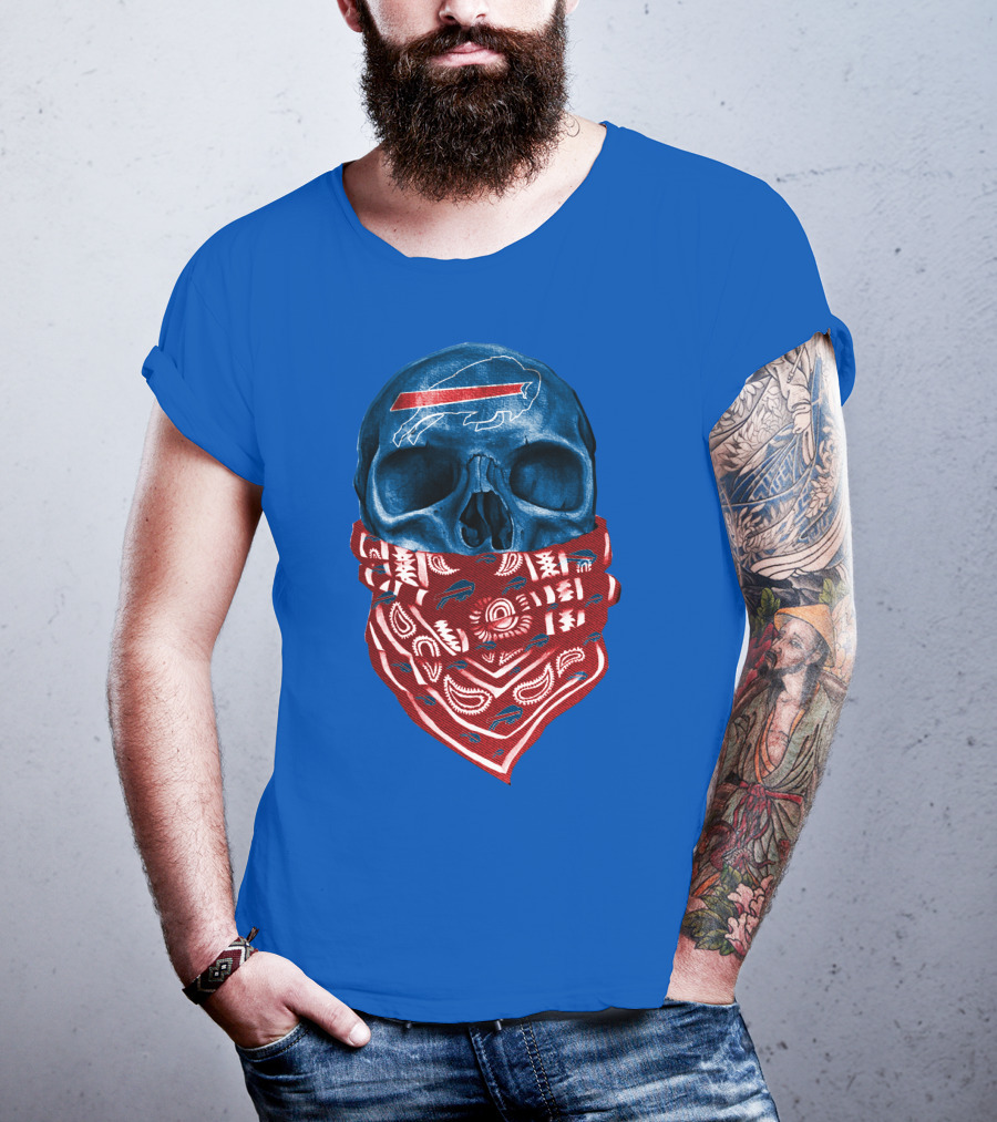 Buffalo Bills Skull With Bandana T-Shirt