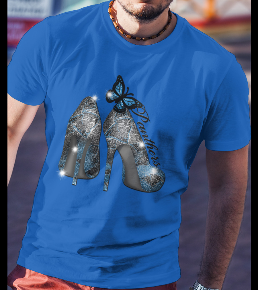 Panthers High Heels With Butterfly Accents T-Shirt