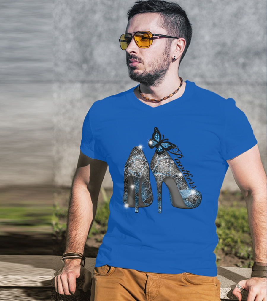 Panthers High Heels With Butterfly Accents T-Shirt