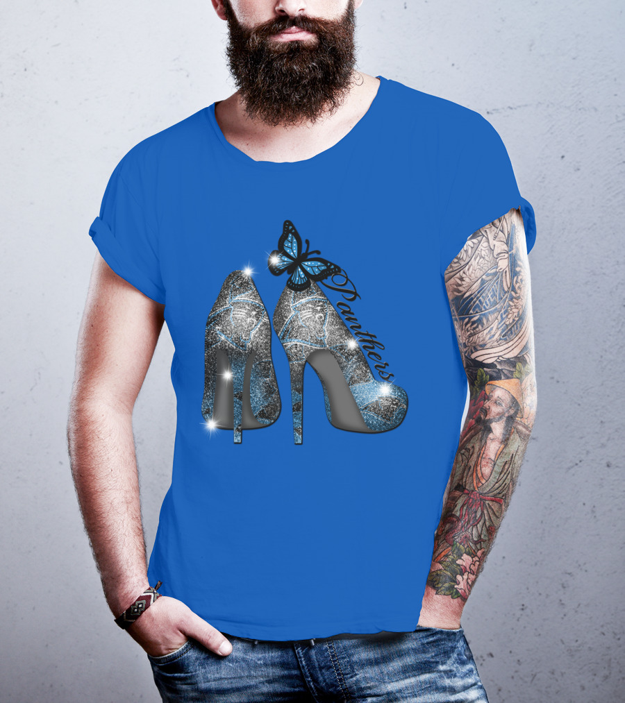 Panthers High Heels With Butterfly Accents T-Shirt