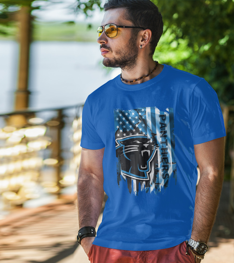 Panthers American Flag Stars And Stripes T-Shirt
