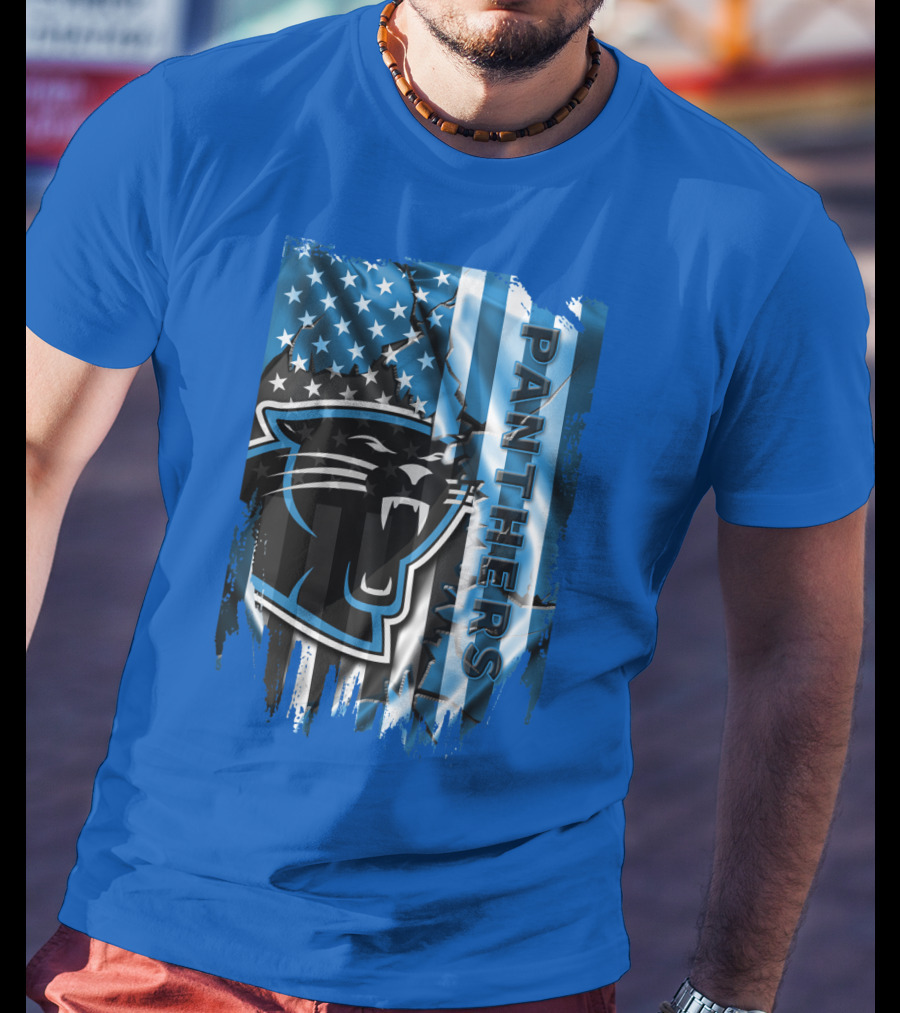 Panthers American Flag Stars And Stripes T-Shirt