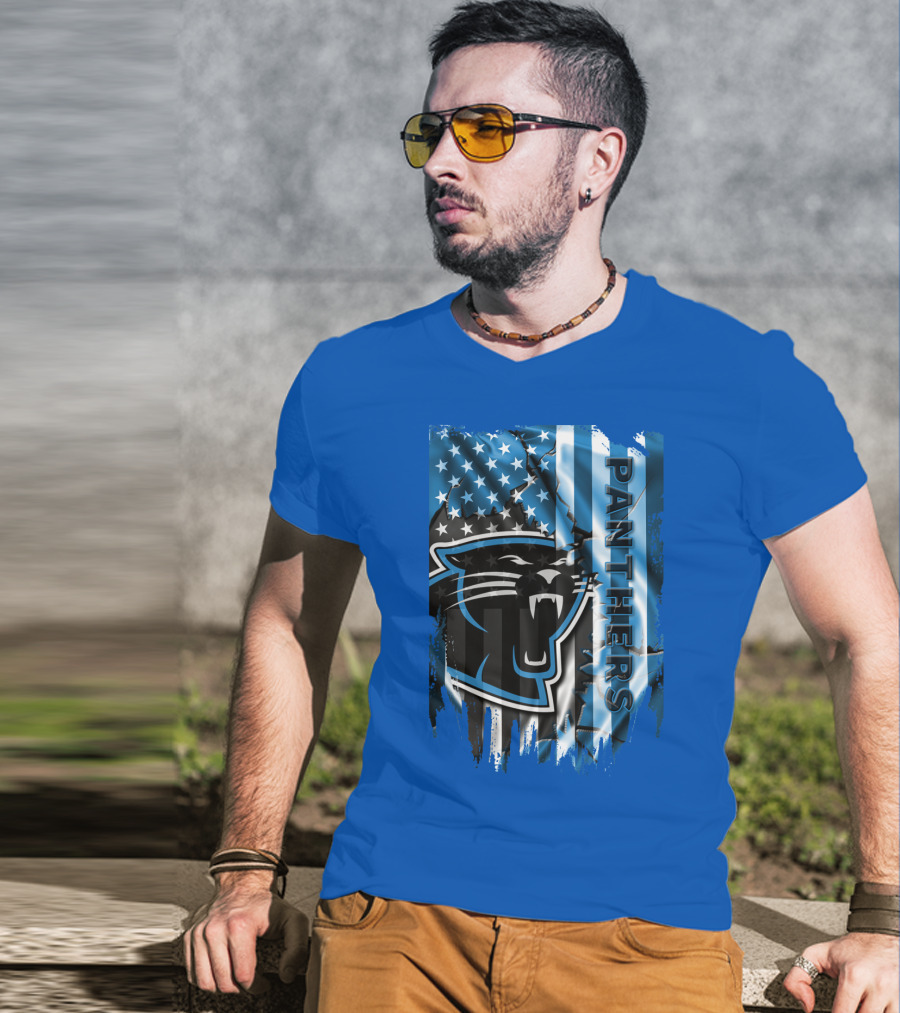 Panthers American Flag Stars And Stripes T-Shirt