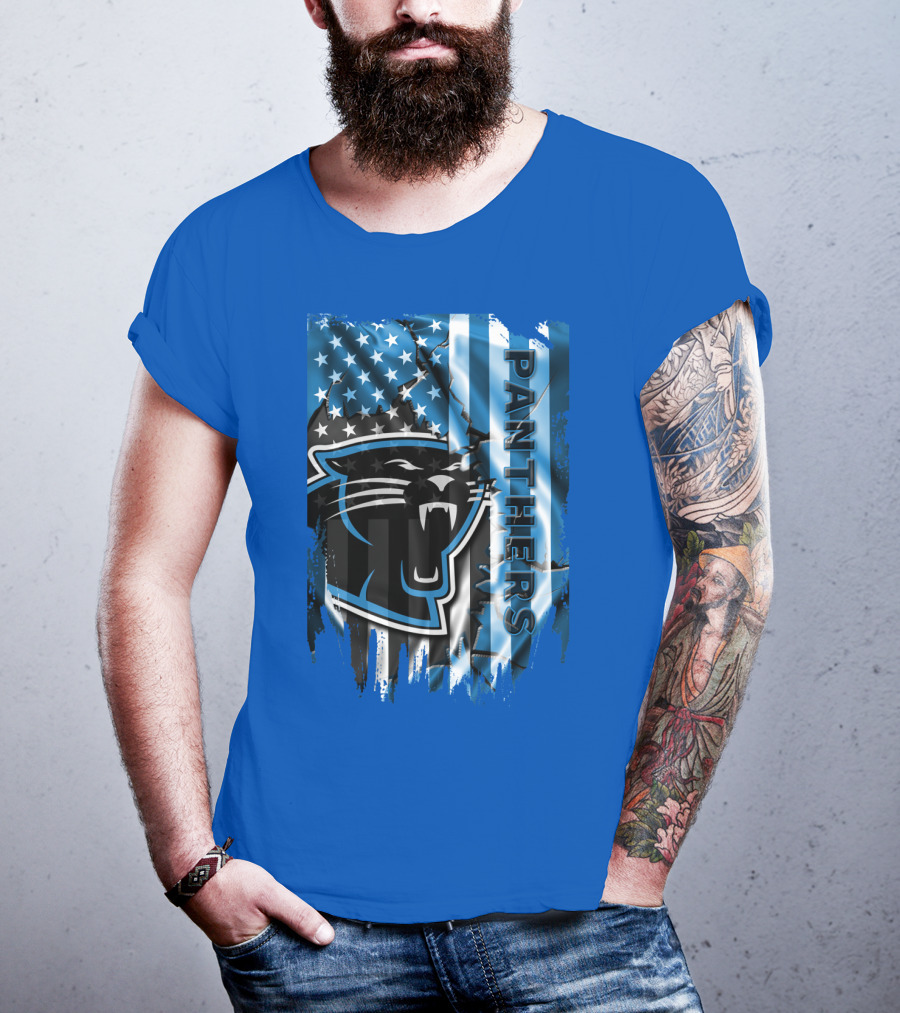Panthers American Flag Stars And Stripes T-Shirt