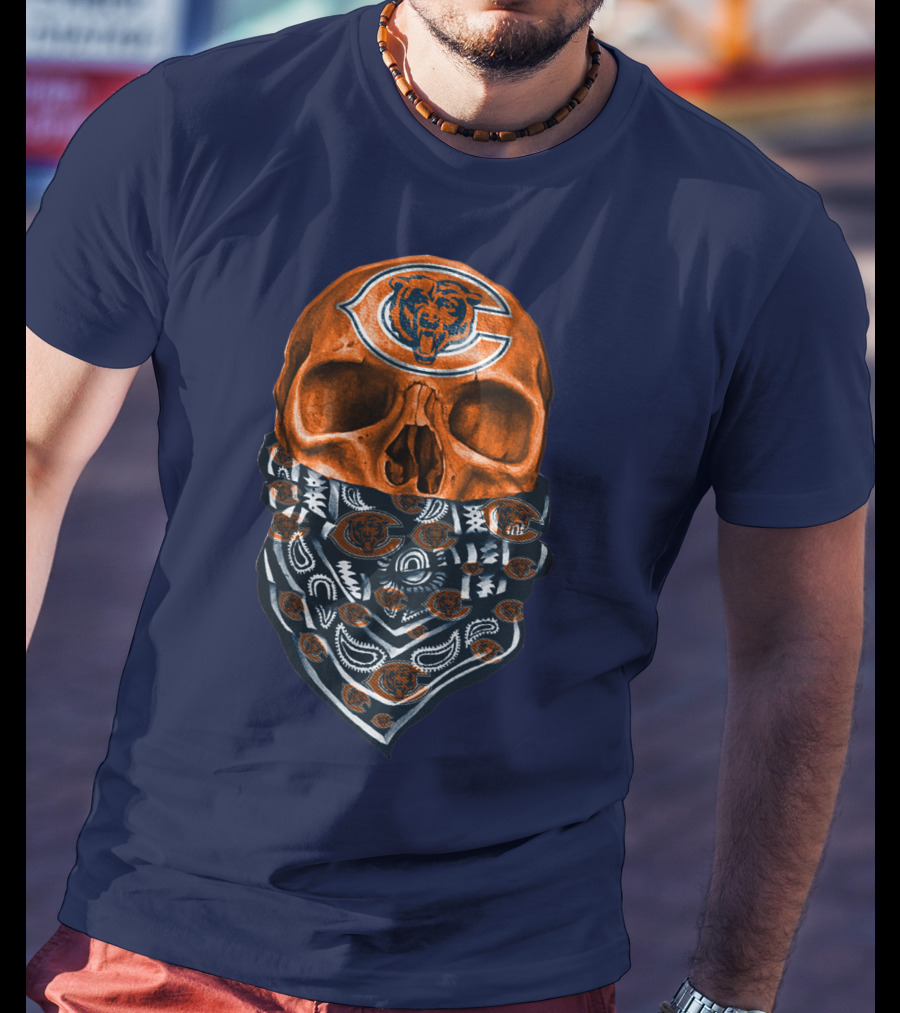 Chicago Bears Skull Bandana T-Shirt