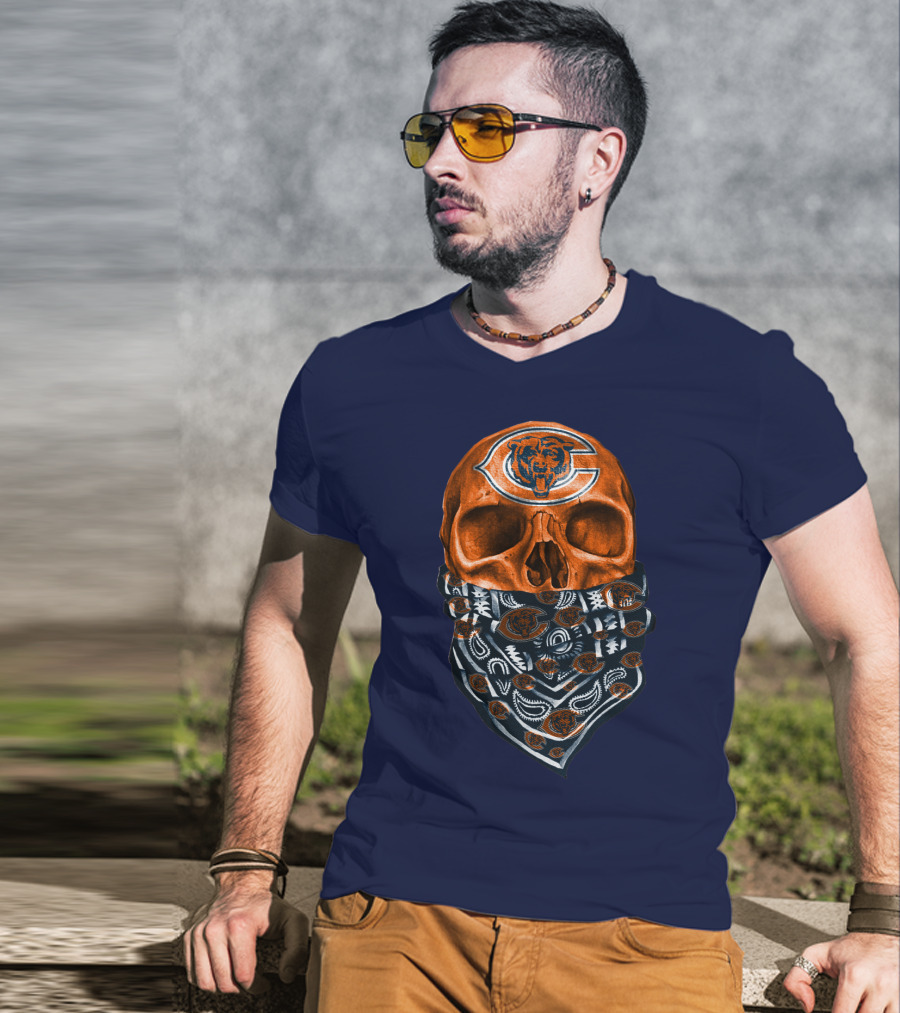 Chicago Bears Skull Bandana T-Shirt
