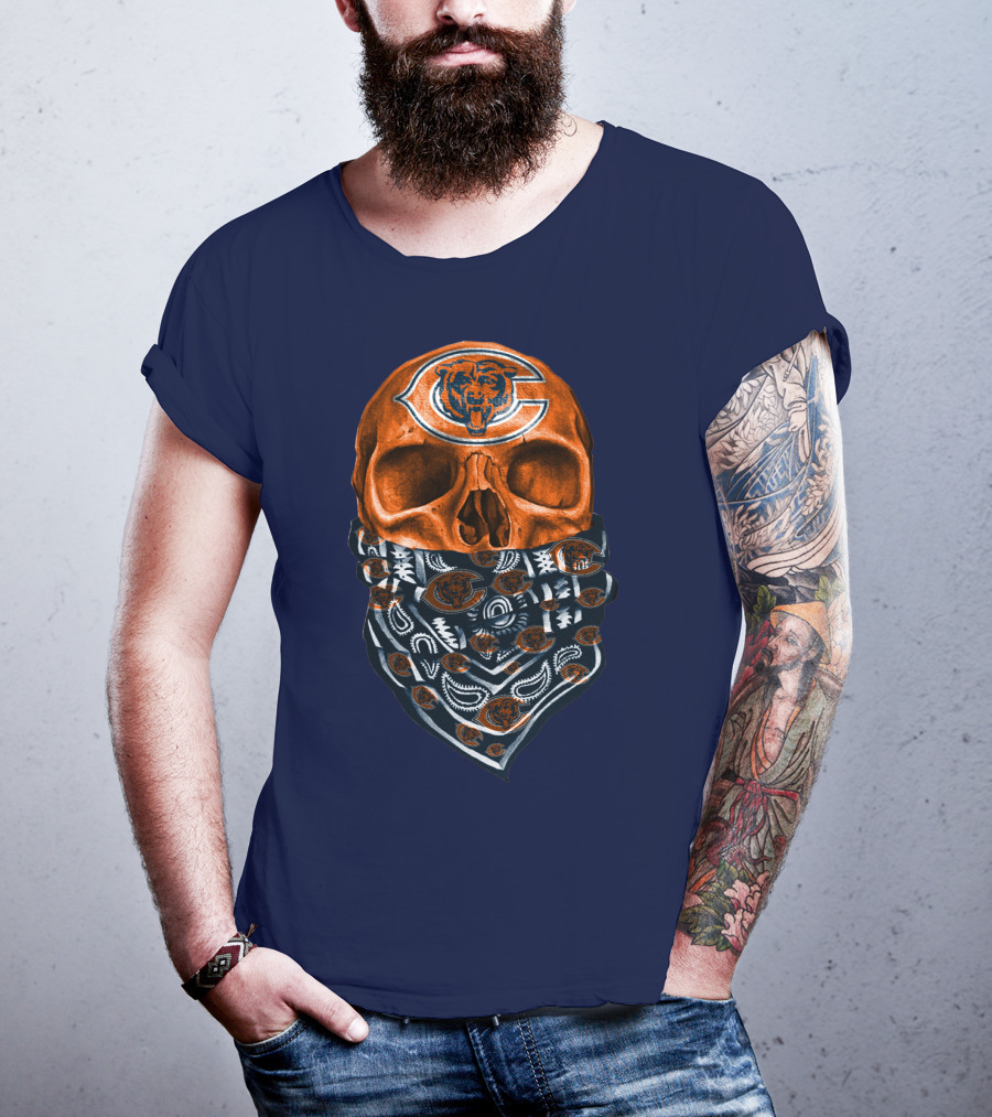 Chicago Bears Skull Bandana T-Shirt