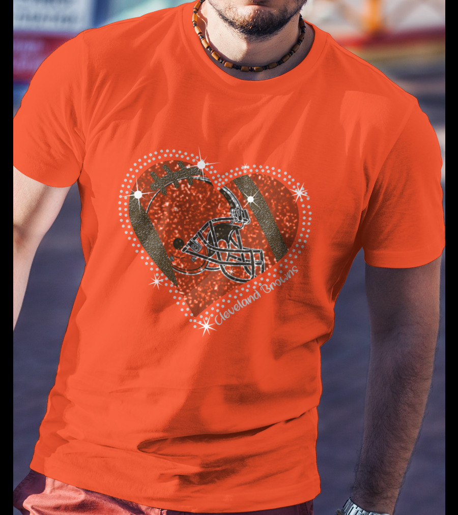 Cleveland Browns Heart Helmet Football Stars T-Shirt