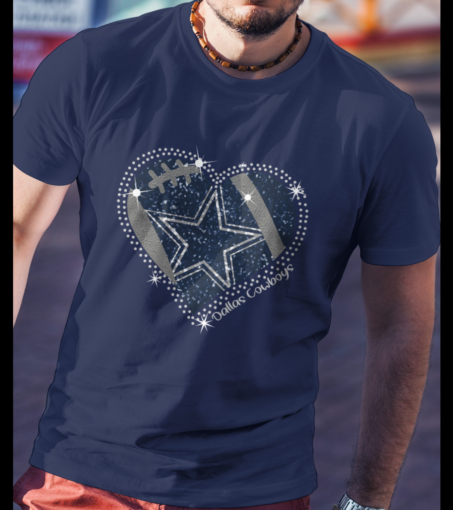 Dallas Cowboys Star Heart Football T-Shirt