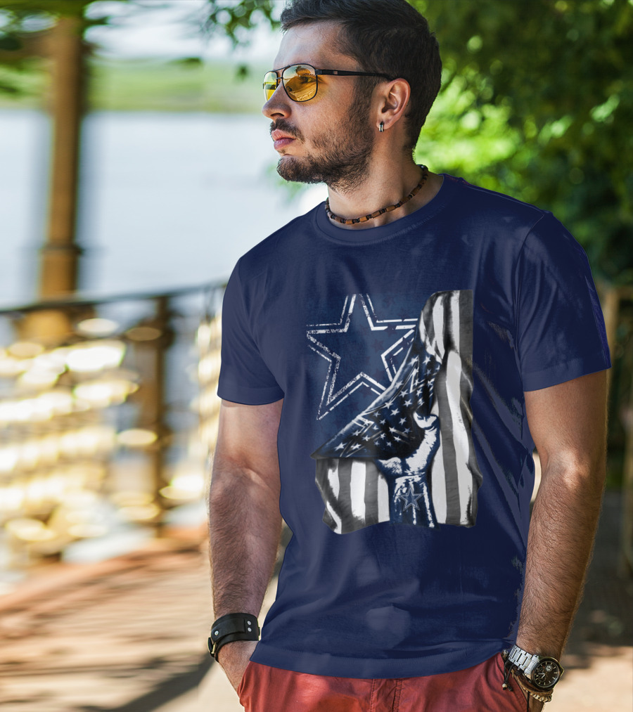 Dallas Cowboys Star Fist With American Flag T-Shirt