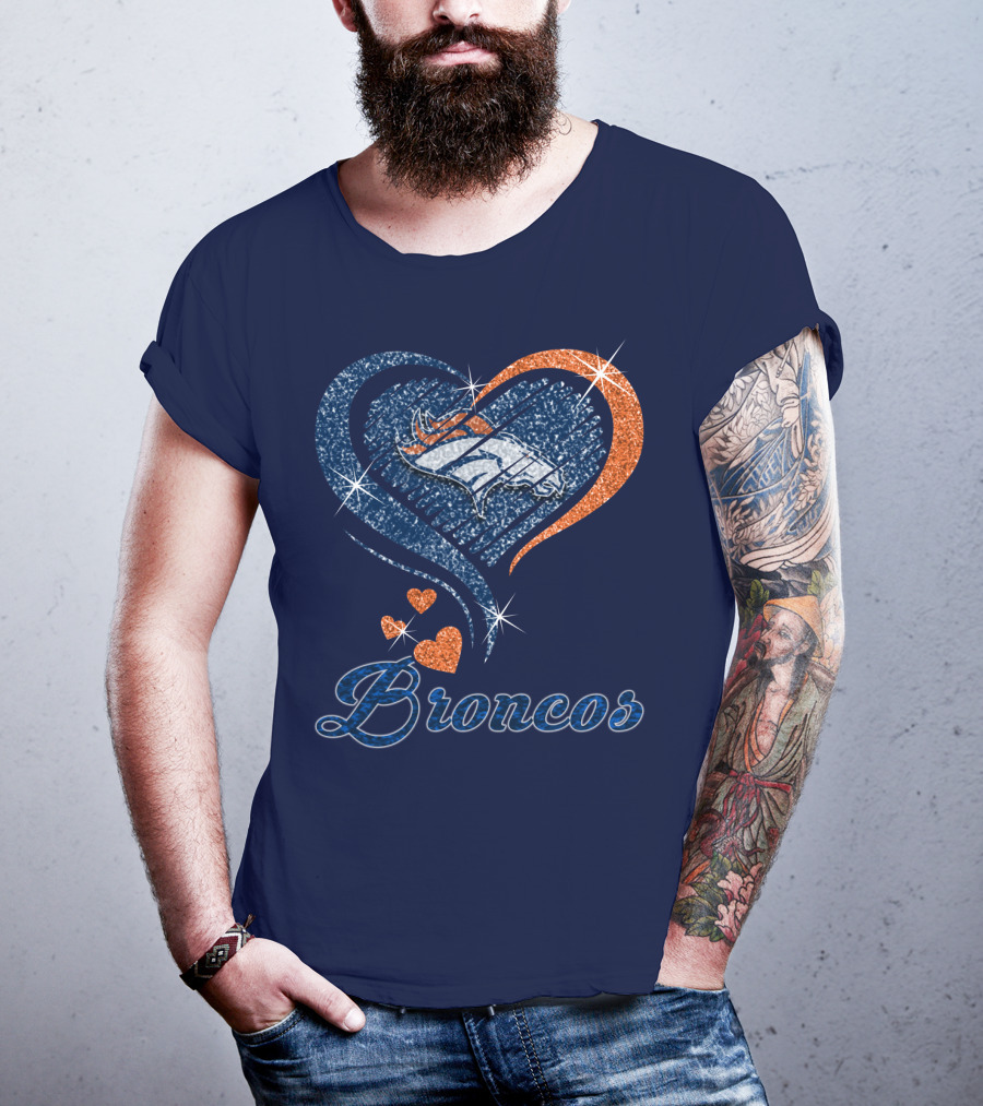 Broncos Heart Glitter T-Shirt