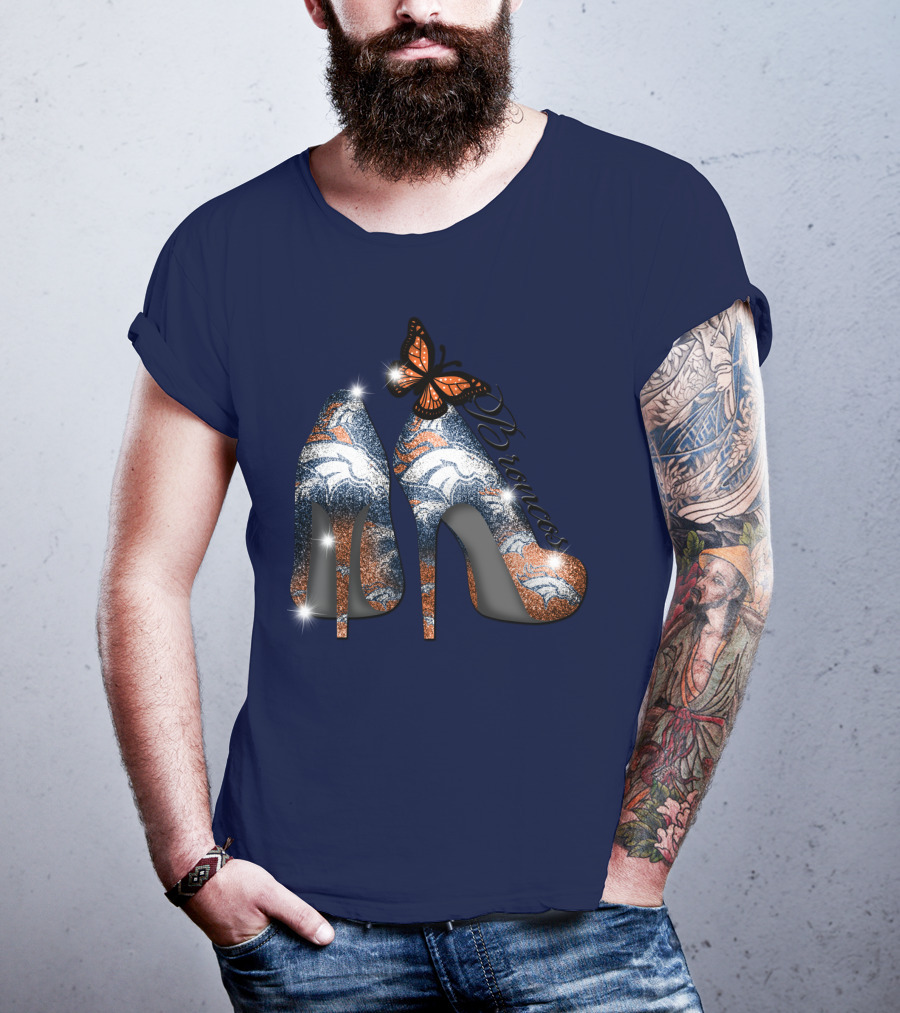 Denver Broncos Heels Butterfly T-Shirt