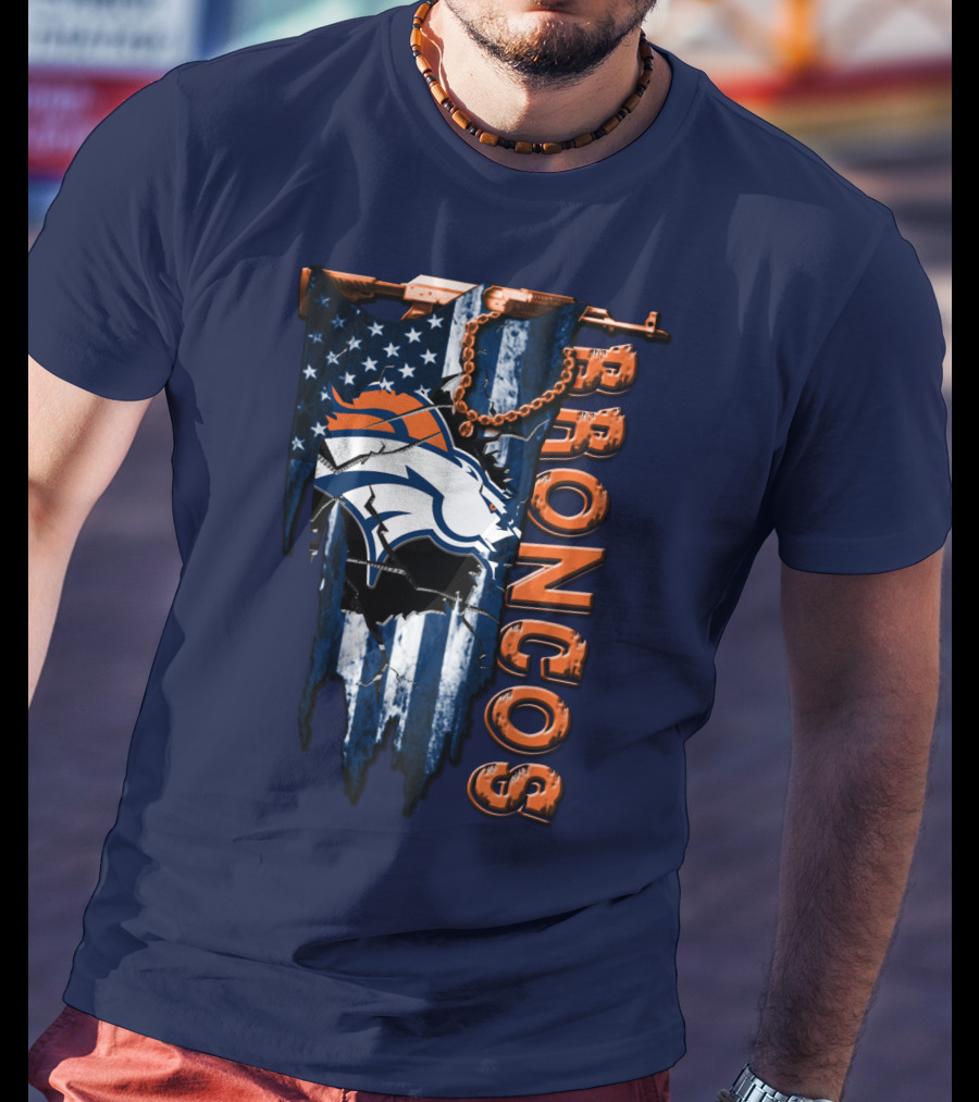 Denver Broncos American Flag Bold T-Shirt