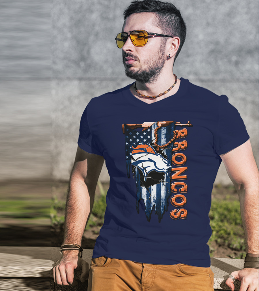 Denver Broncos American Flag Bold T-Shirt