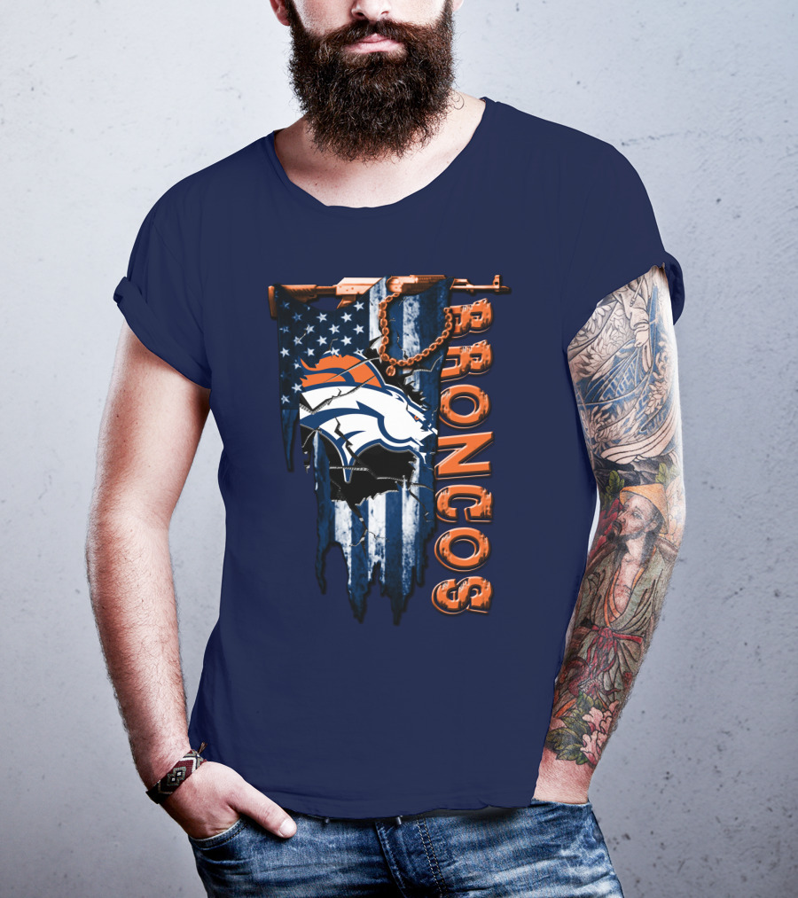 Denver Broncos American Flag Bold T-Shirt