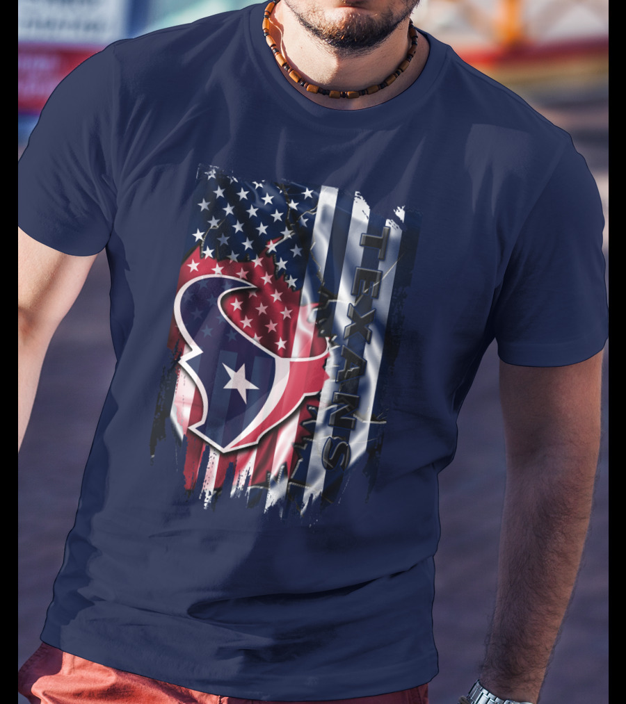 Houston Texans Usa Flag T-Shirt