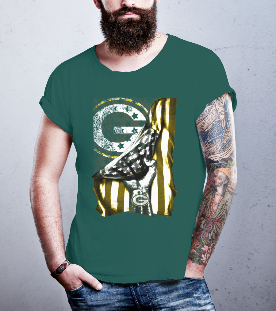 Green Bay Packers American Flag Pride T-Shirt