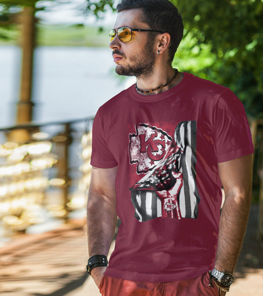 Kc Chiefs American Flag State Pride T-Shirt