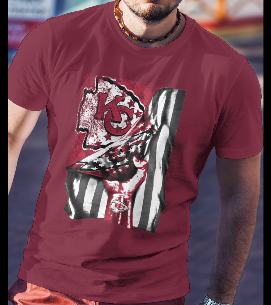 Kc Chiefs American Flag State Pride T-Shirt