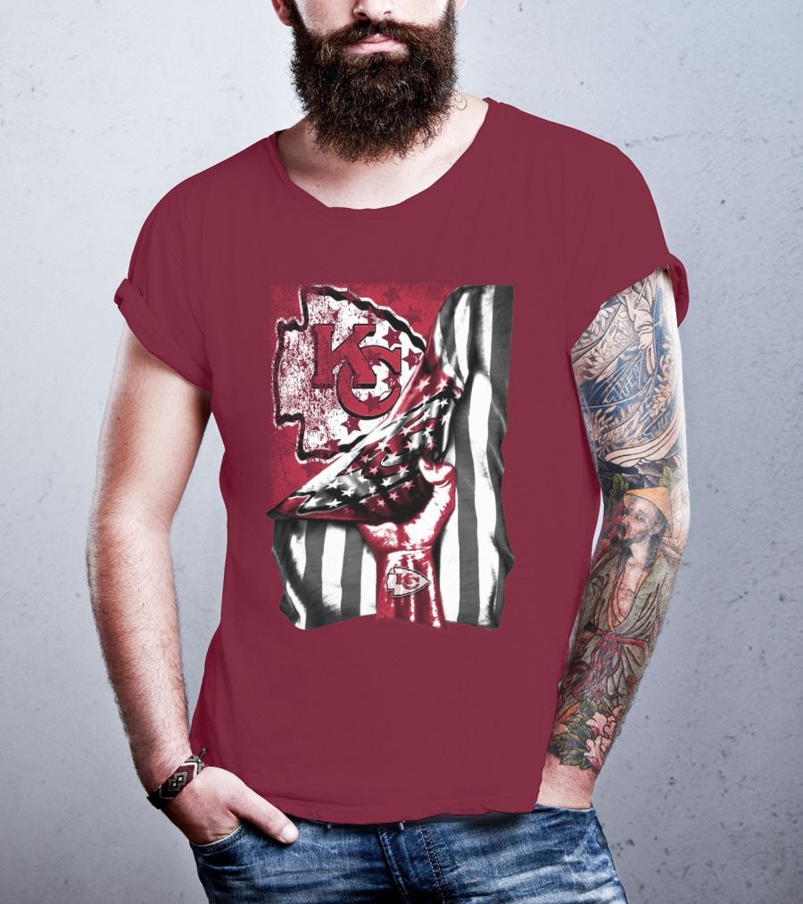 Kc Chiefs American Flag State Pride T-Shirt