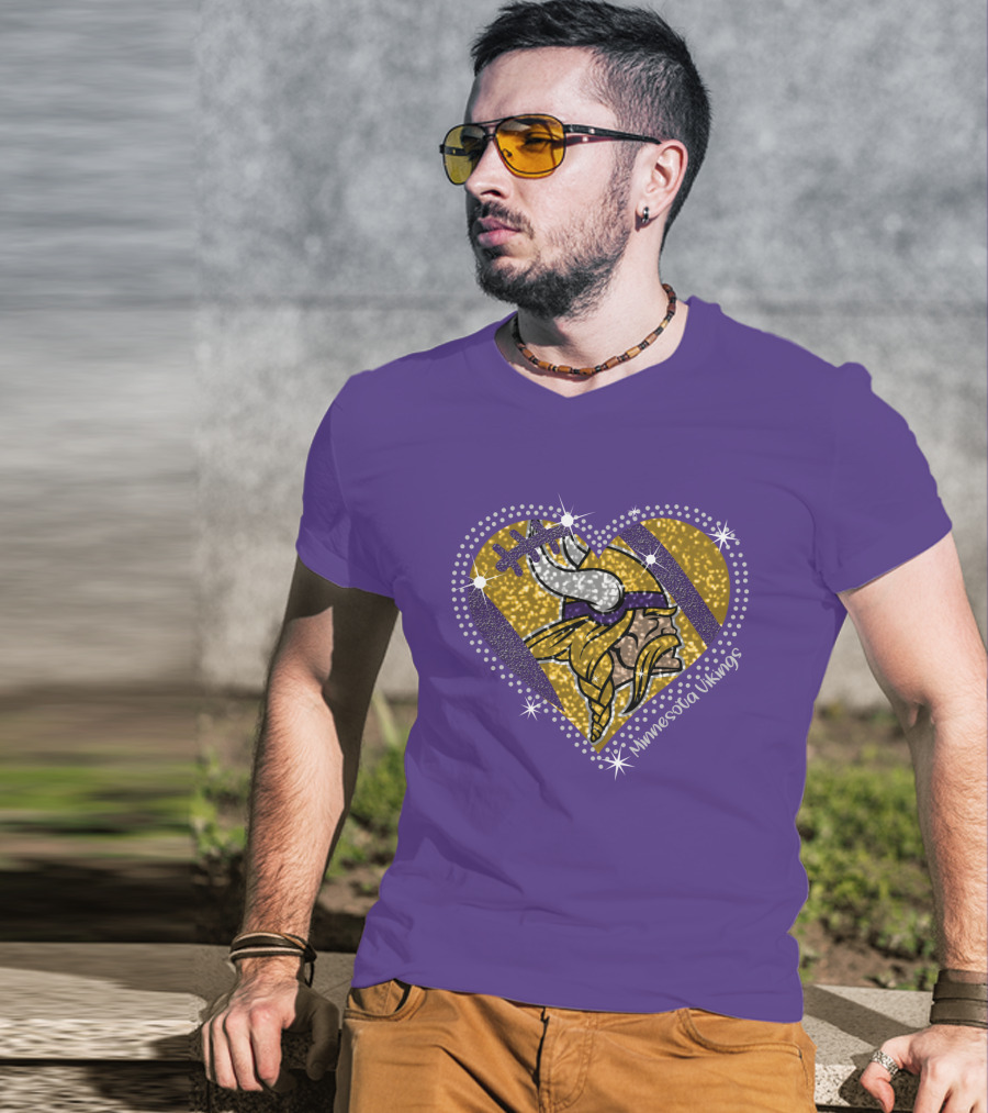 Minnesota Vikings Heart With Iconic Viking T-Shirt
