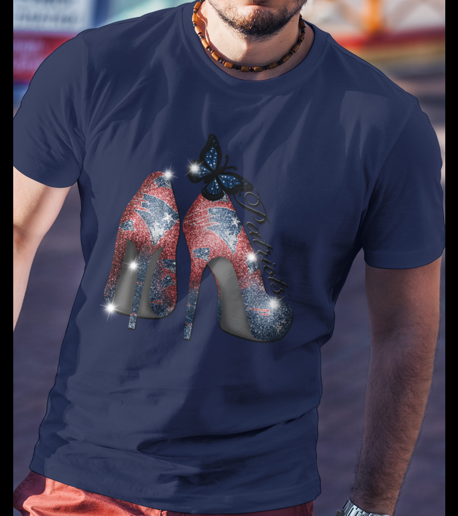 Patriots High Heels Design With Butterfly T-Shirt