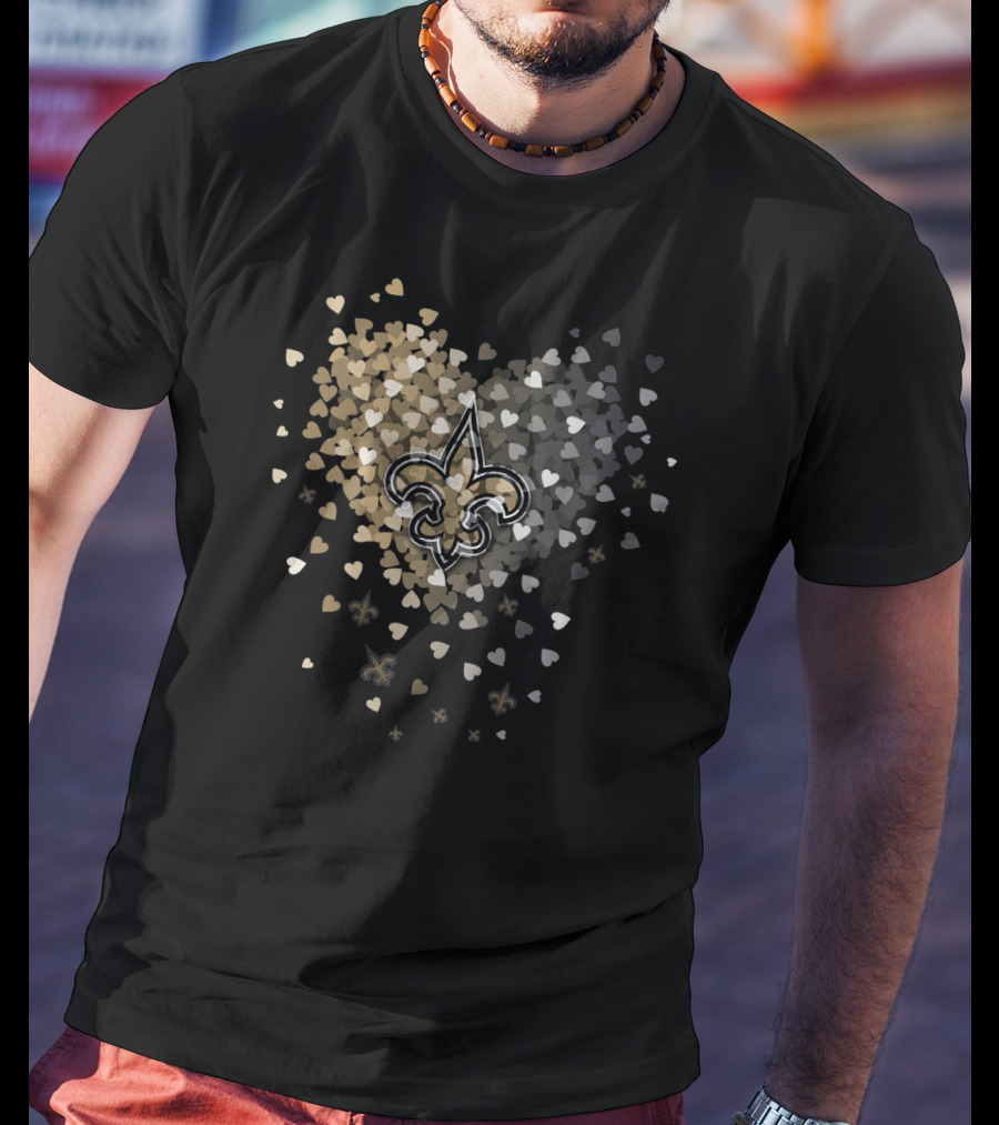 New Orleans Saints Fleur-De-Lis Heart T-Shirt