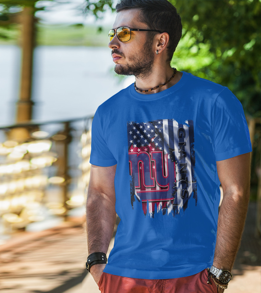 New York Giants American Flag Nfl Team T-Shirt