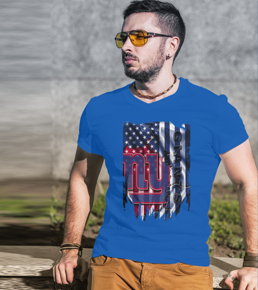 New York Giants American Flag Nfl Team T-Shirt