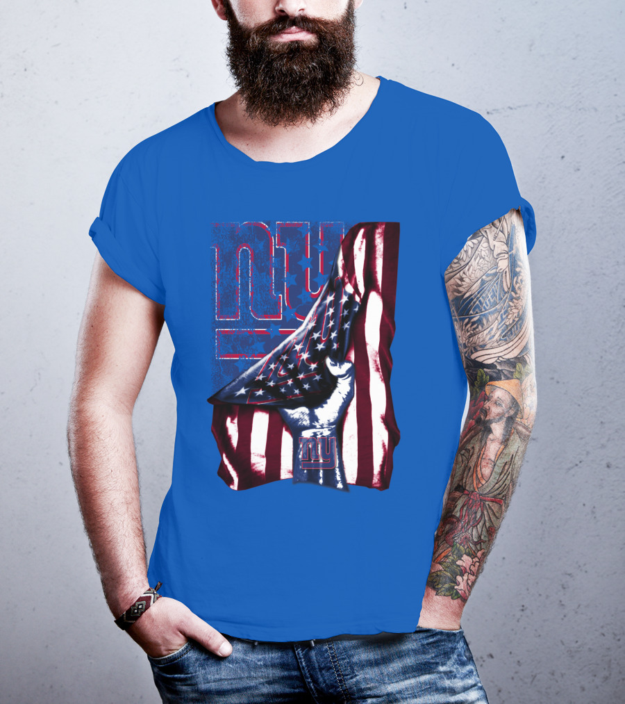 New York Giants American Flag Fist T-Shirt