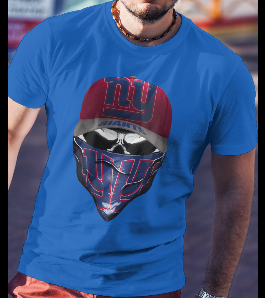 Ny Giants Cap And Bandana Design With Team T-Shirt
