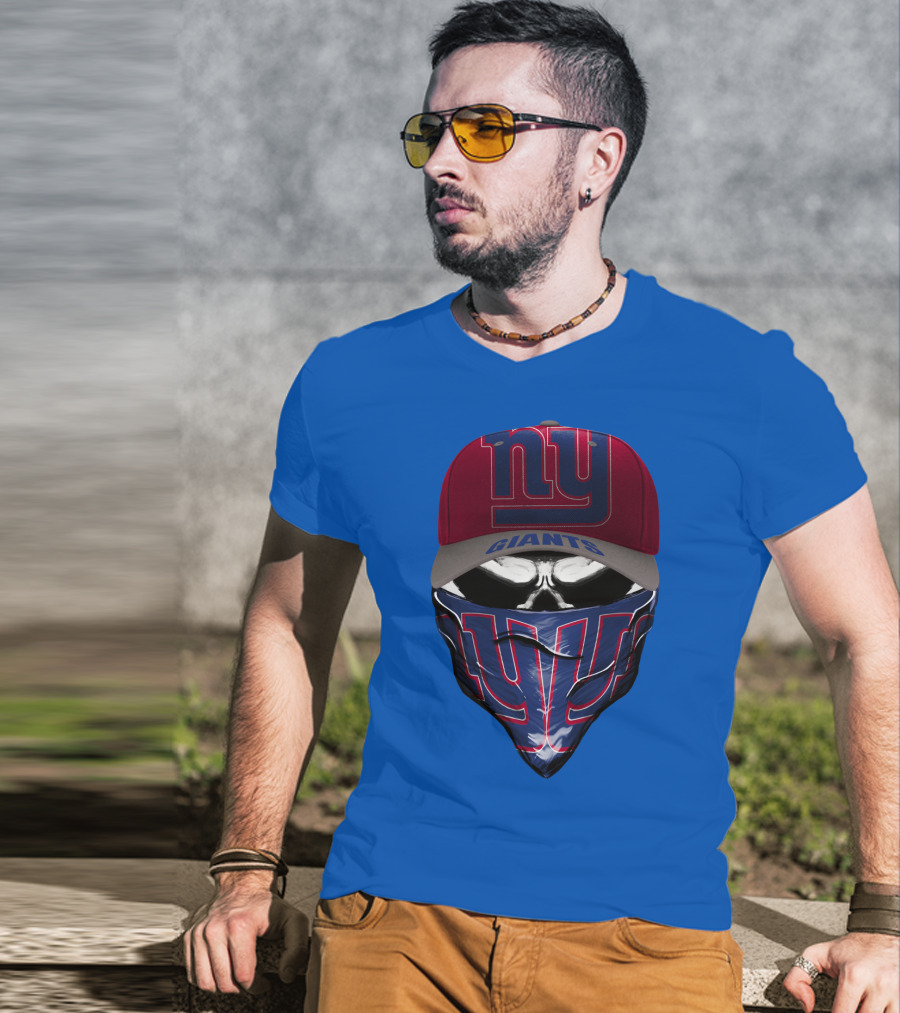 Ny Giants Cap And Bandana Design With Team T-Shirt